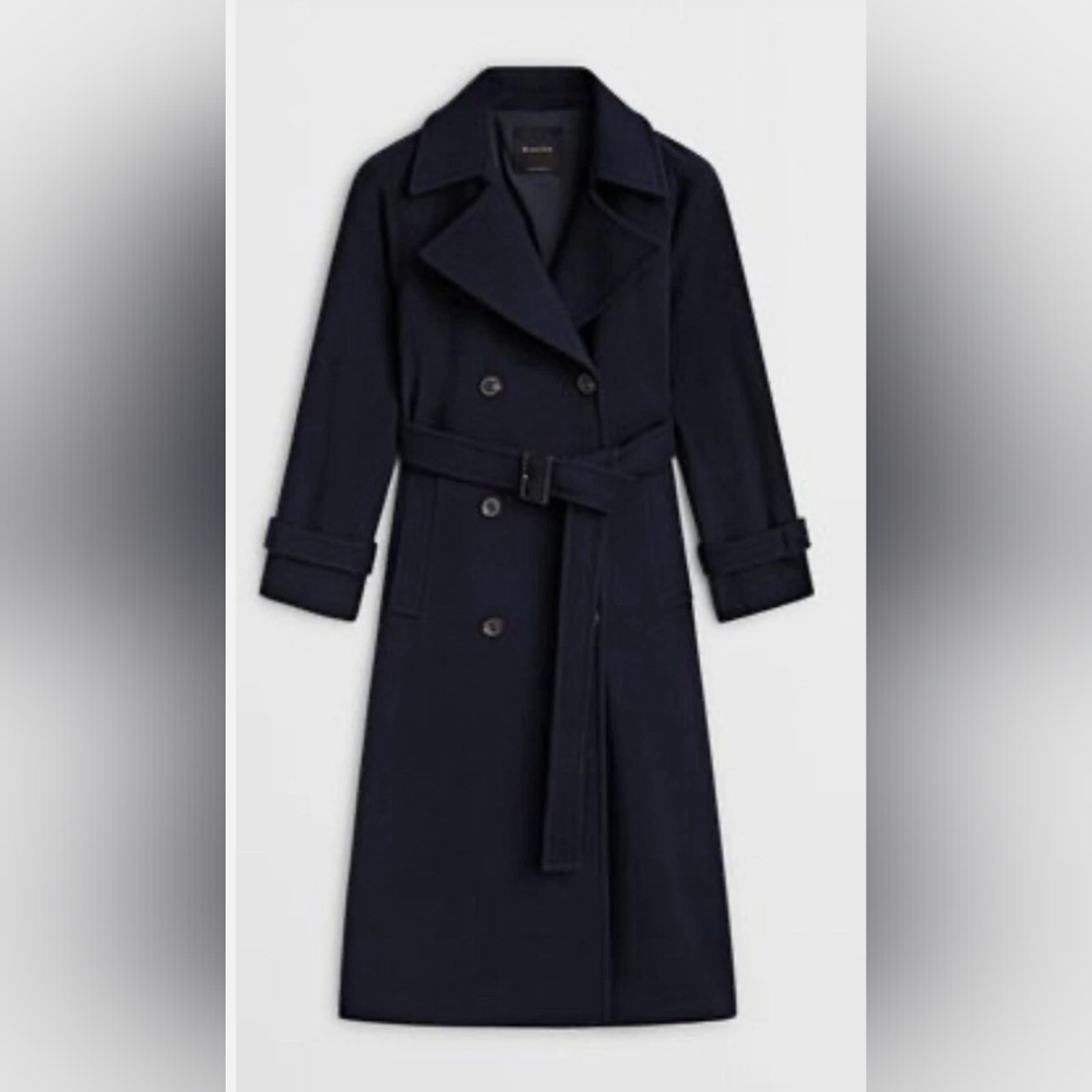 Massimo Dutti Wool Blend Trench Coat in US 2